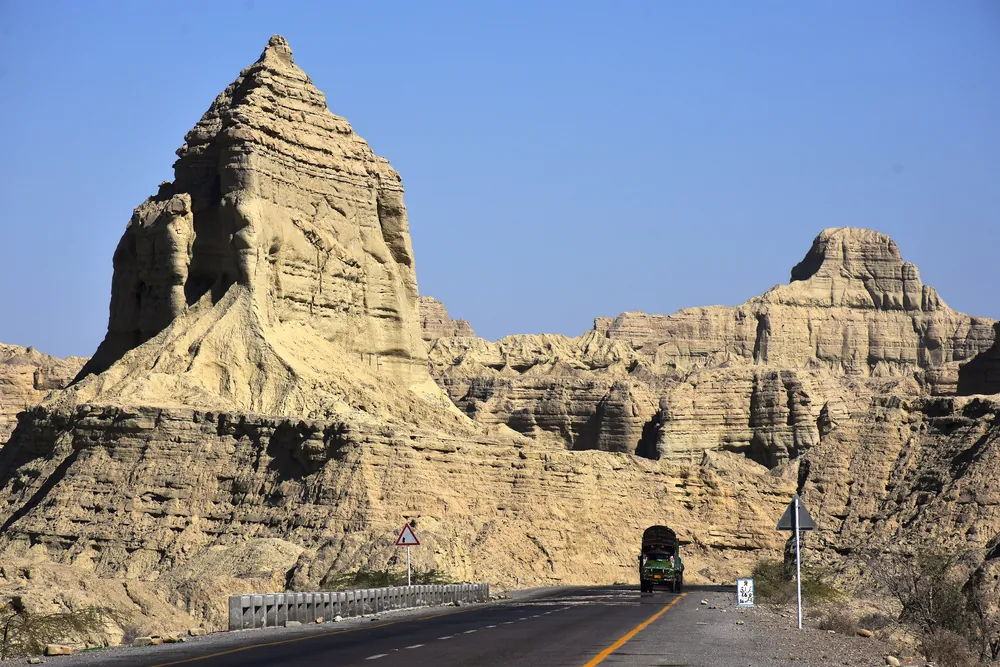 Rock formations of Hingol National Park along the Makran Coastal Highway in Balochistan, Pakistan