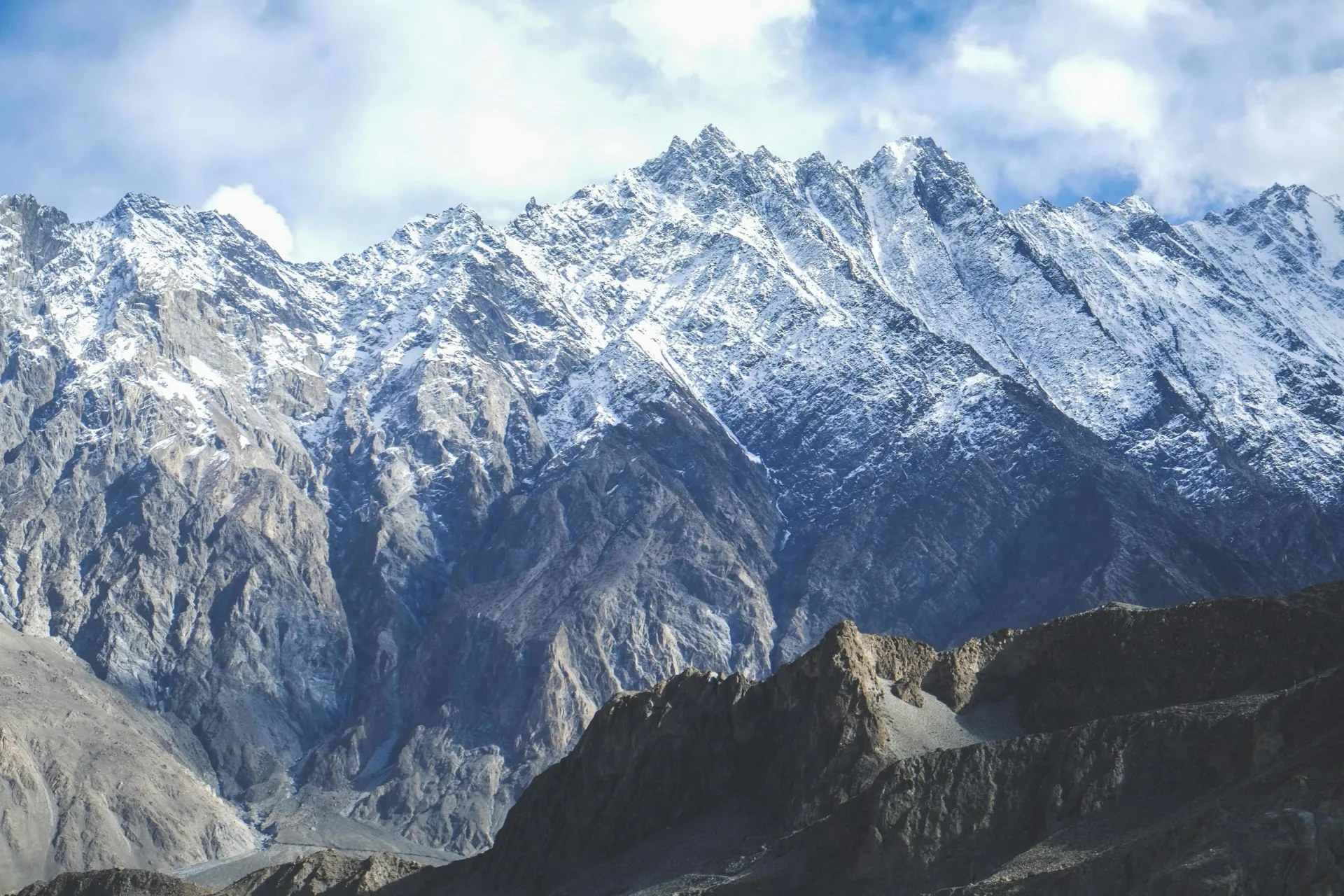 Snow-capped peaks in the Shimshal Whitehorn region