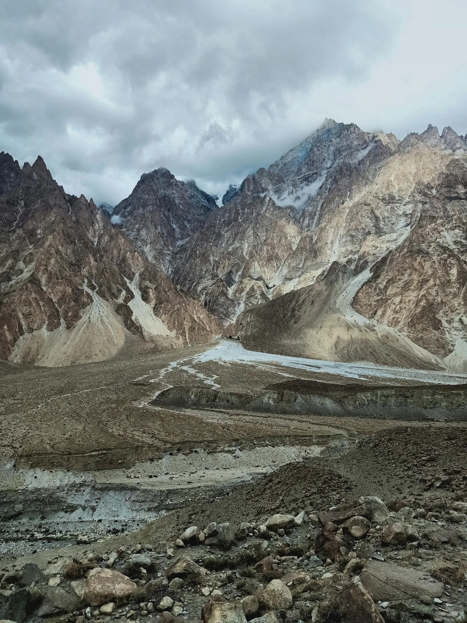 Karakoram Highway through mountain landscape