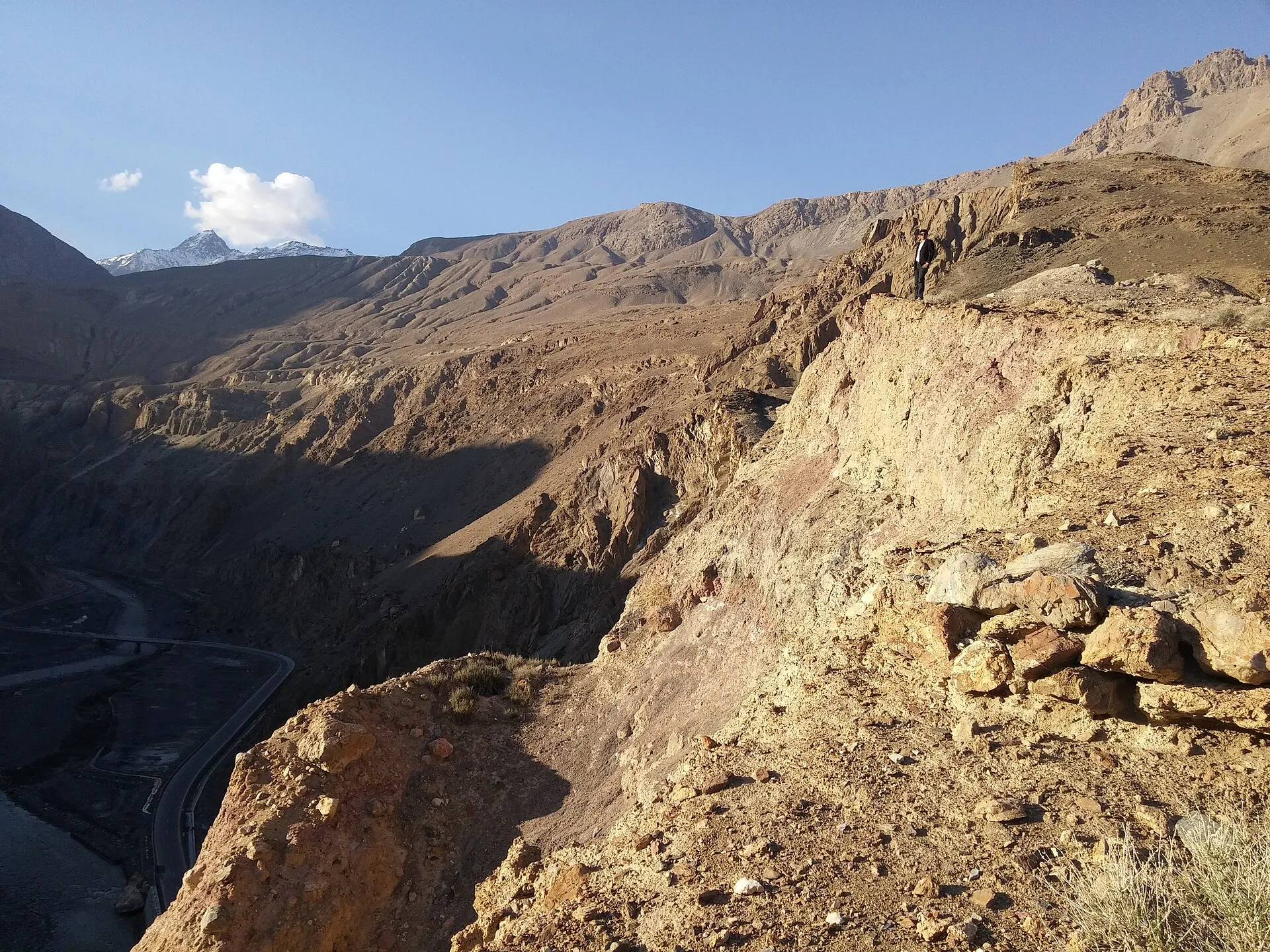 The Karakoram Highway carved high above a Gilgit-Baltistan valley