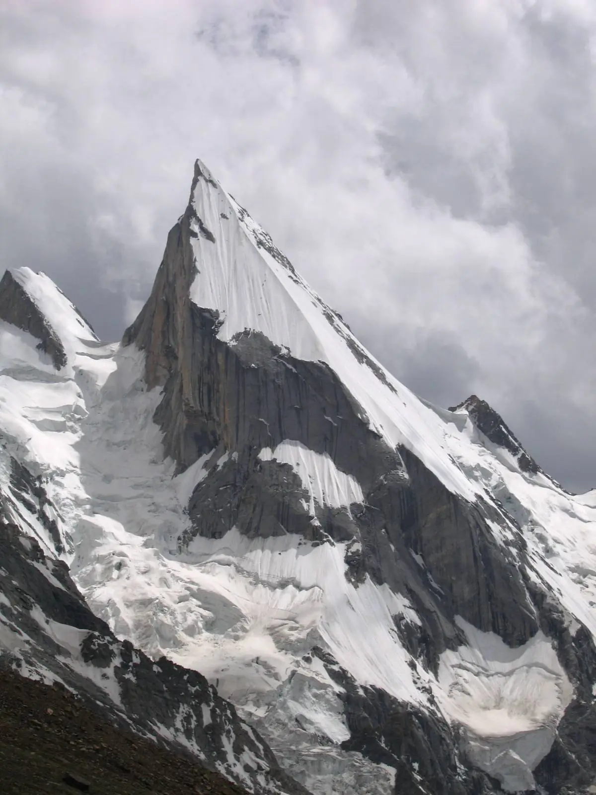 The long northwest snow and ice face of Laila Peak, the normal climbing route