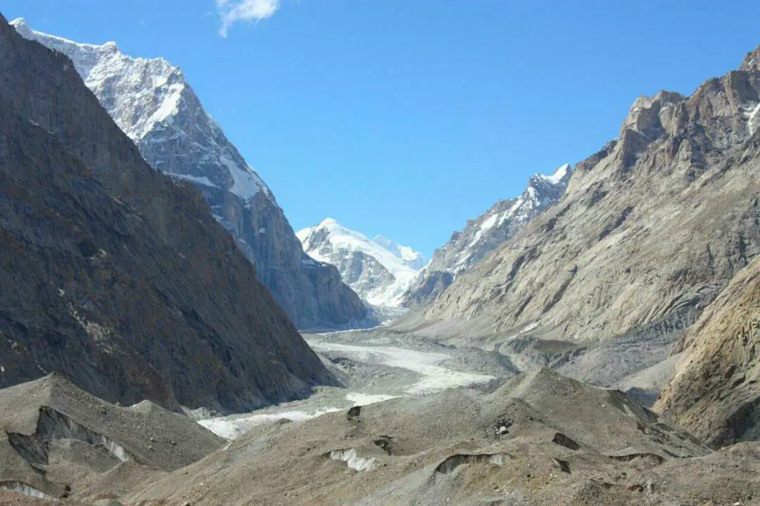 The Muztagh glacier north of the Baltoro, the 1956 British approach to Muztagh Tower