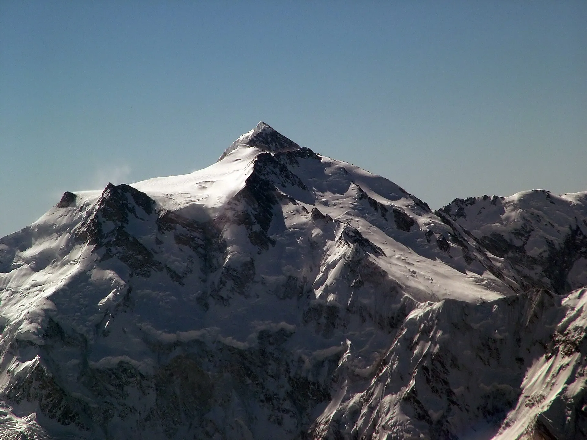 The Rakhiot face and summit of Nanga Parbat in Gilgit-Baltistan