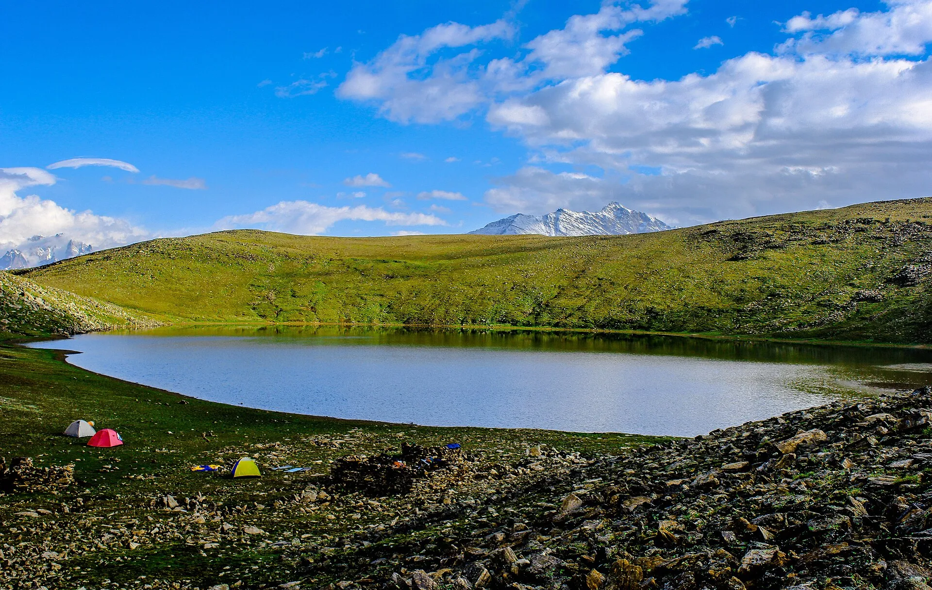 Rush Lake, one of the highest alpine lakes in the world, in Nagar