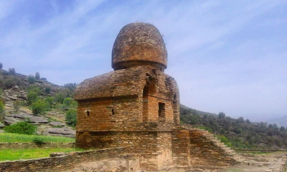 A historic stone monument in the Swat Valley